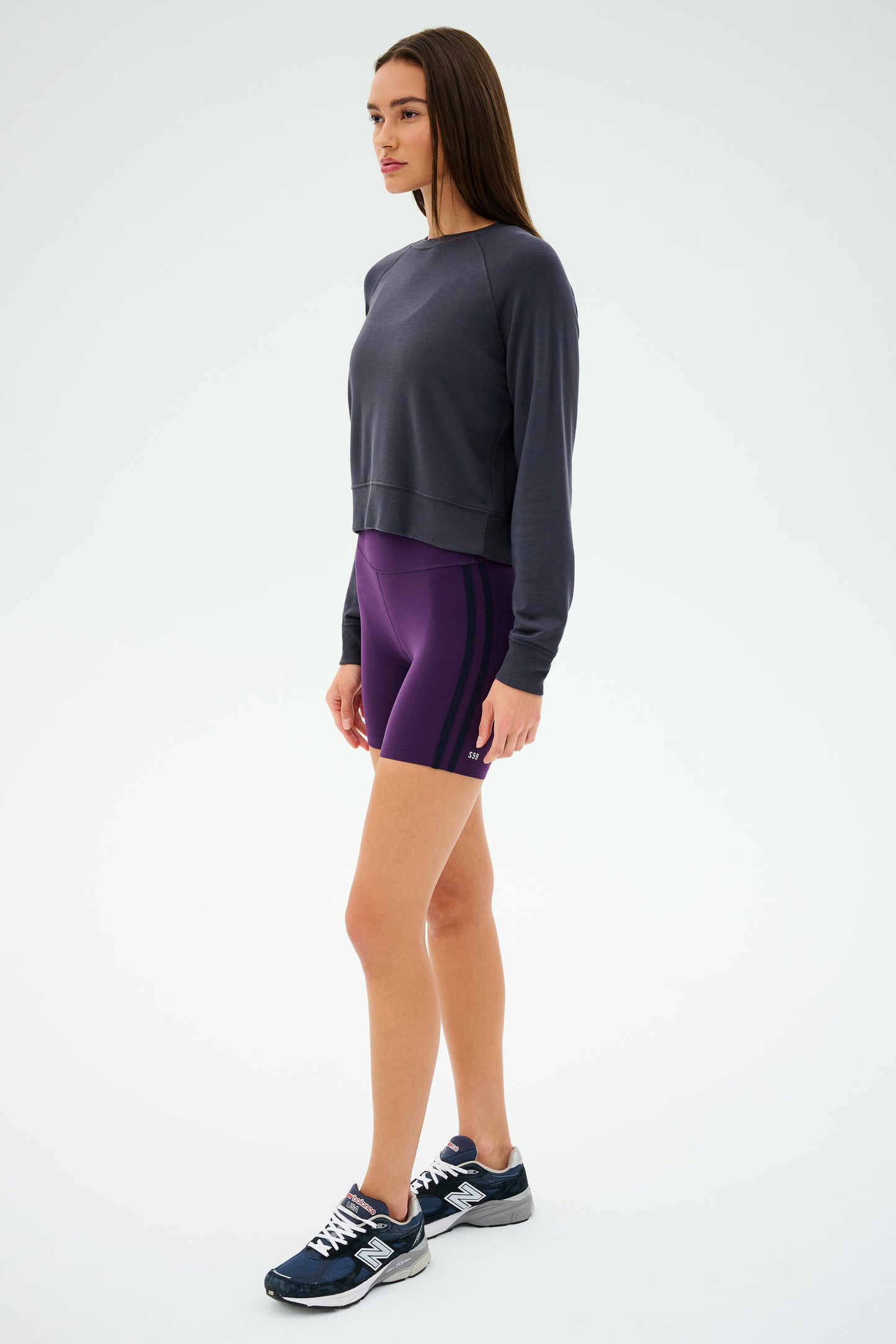 Ella High Waist Airweight Short - Black Currant/Indigo