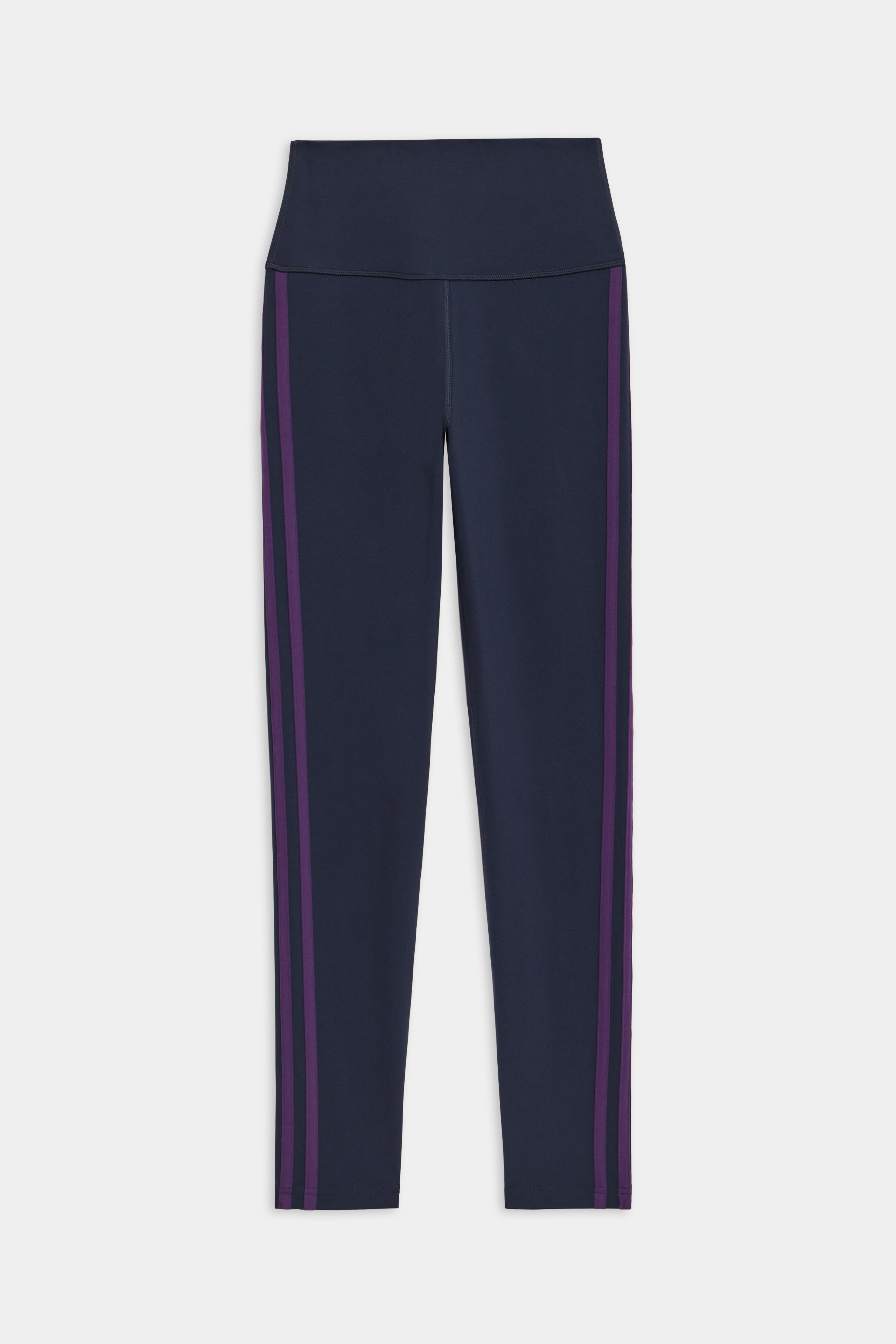 SPLITS59's Ella High Waist Airweight 7/8 leggings in Indigo/Black Currant are crafted from ultra-luxe fabric and displayed on a plain white background.