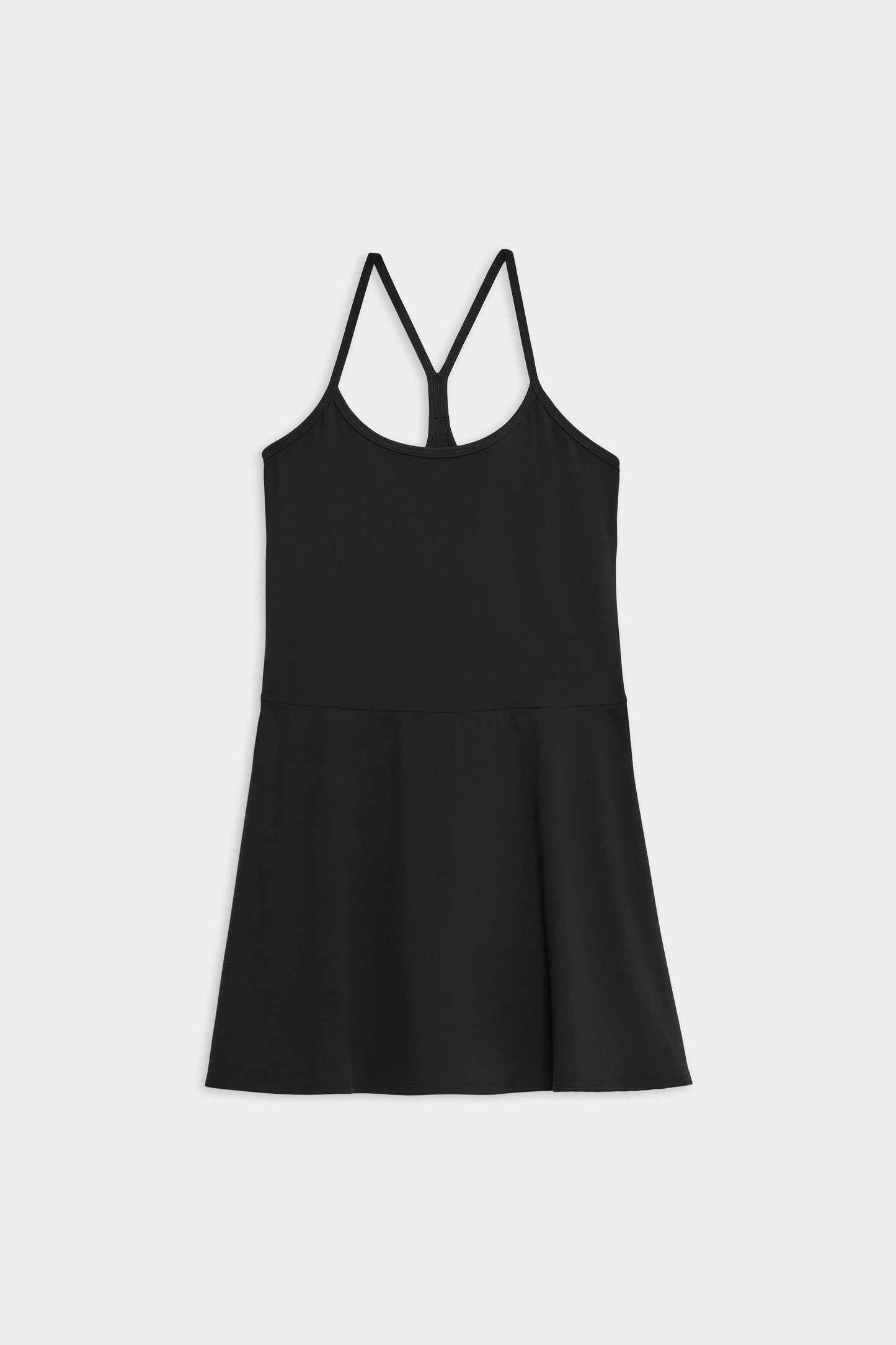 Simona Airweight Tank Dress - Black peplum top on a white background by SPLITS59.