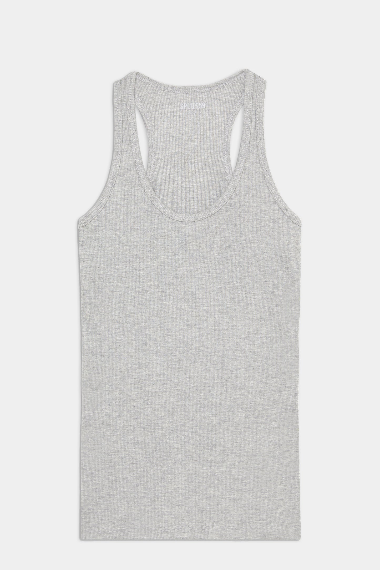 Flat view of a light grey tank top 