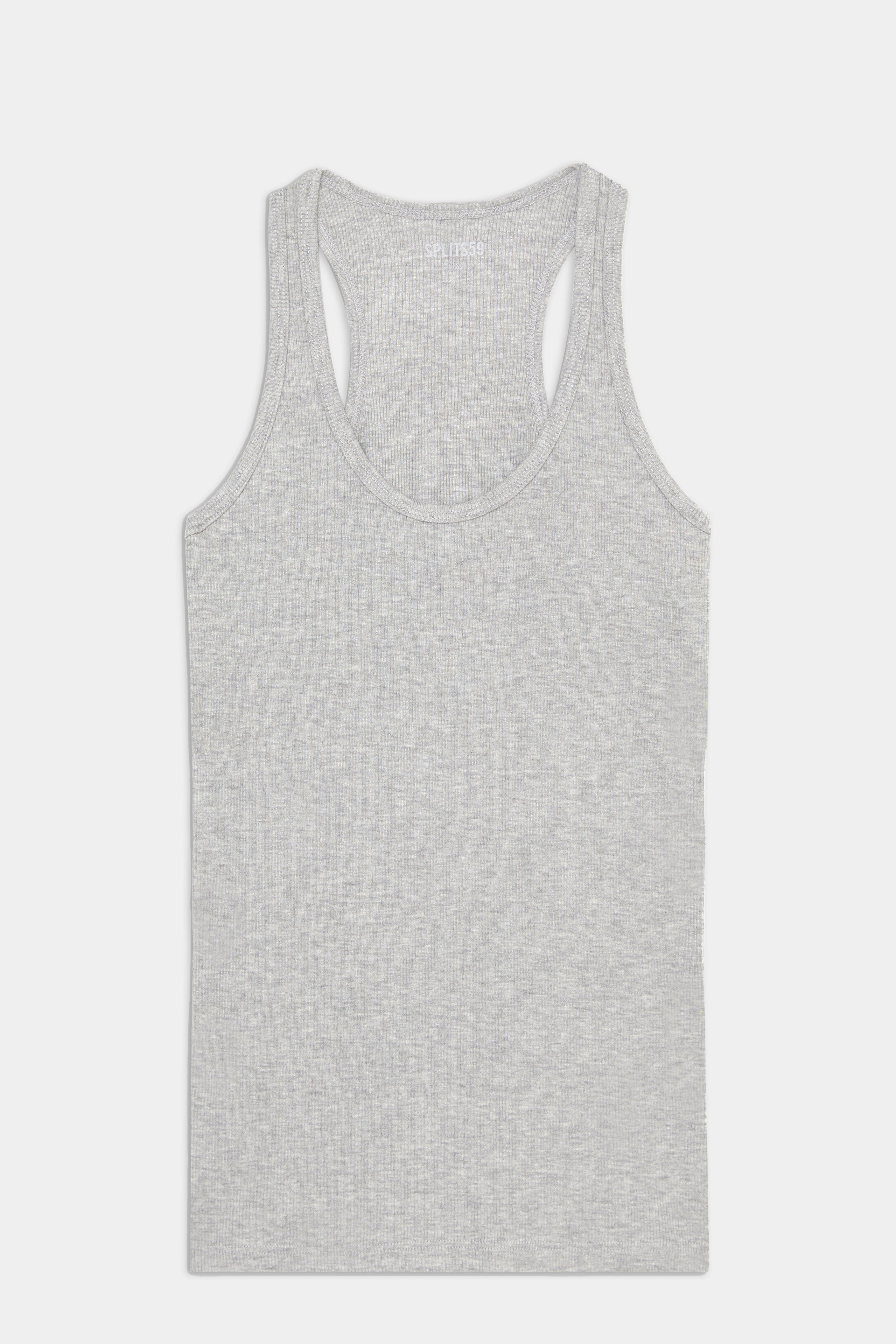 Flat view of a light grey tank top 